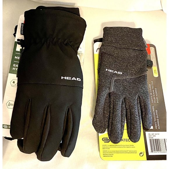 Head Gloves Bundle; Touchscreen Compatible Gray and Waterproof Unisex Size M - Picture 1 of 8